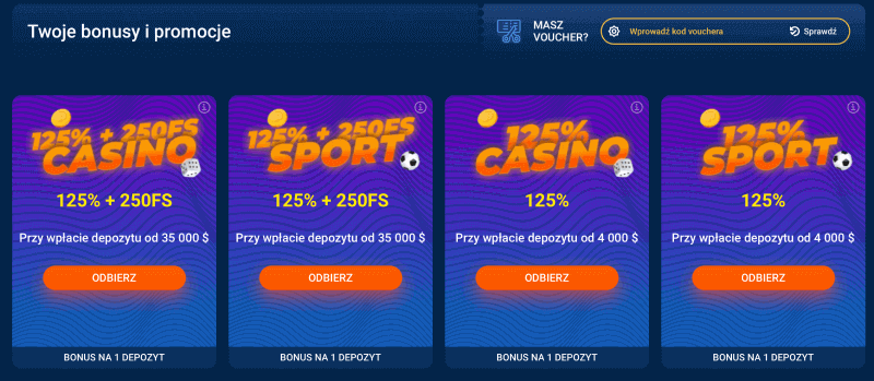 Bonusy na stronie Mostbet