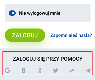 Logowanie przy użyciu profilu sieci spоłеcznоściowej